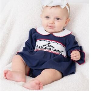 Marie Nicole smocked nativity romper